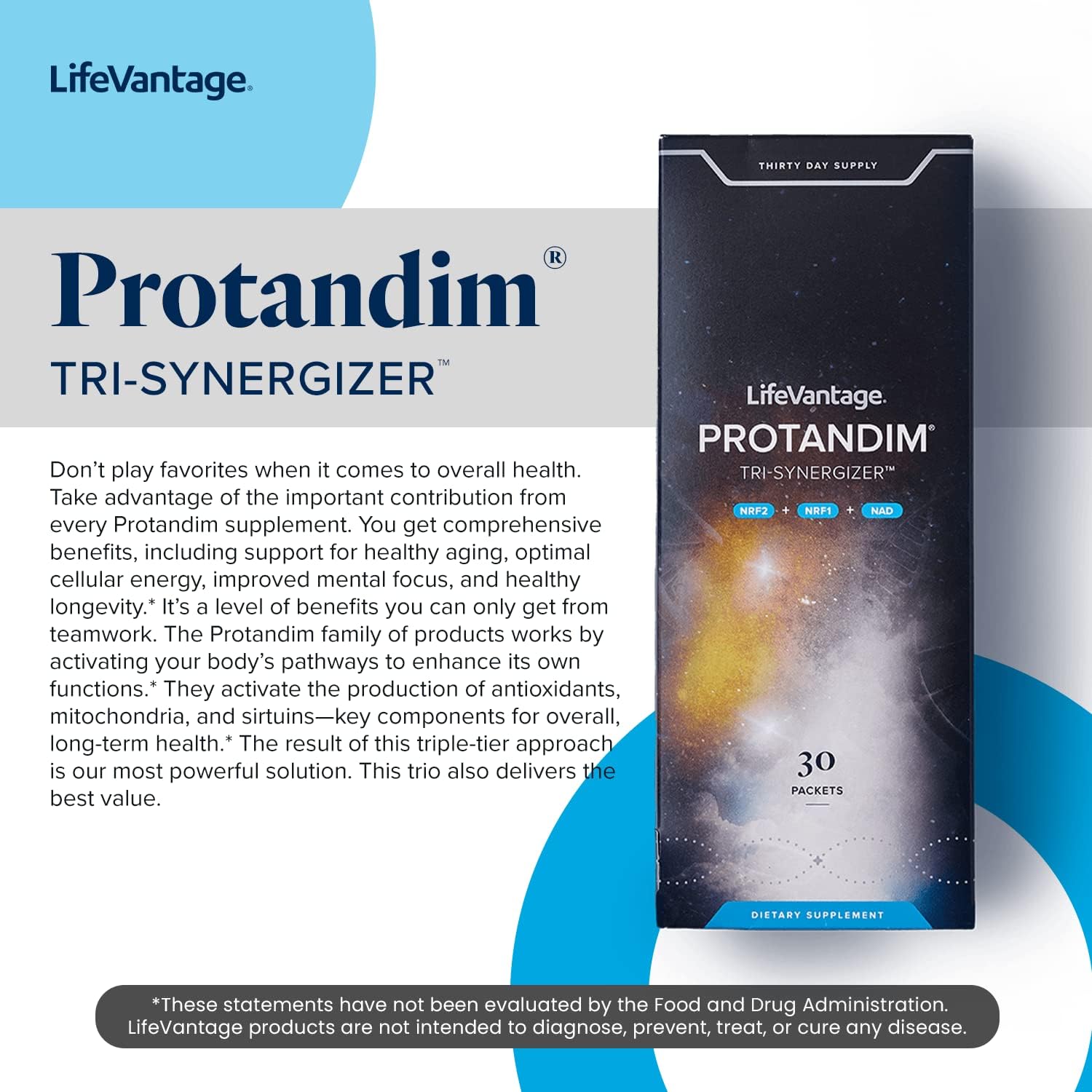 LifeVantage Protandim Tri-Synergizer Bundle - Mitochondrial and NRF2 Activator Supplement - 60 Caps NRF1, 30 Caps NRF2, 30 Caps NAD