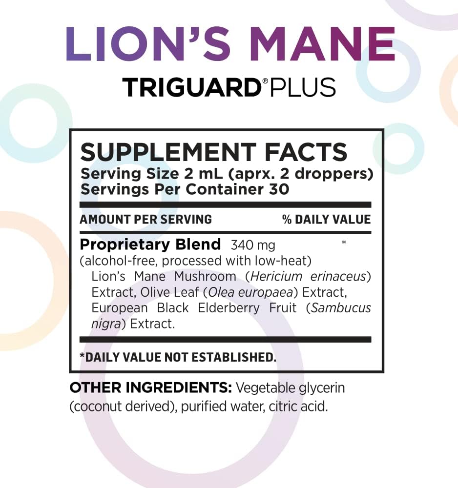 Lions Mane Nootropic with Olive Leaf & Elderberry Extract - Liquid Tincture for Mental Clarity, Focus, Memory, Immune Support & Energy - 2 fl oz - Non-GMO, Alcohol-Free, Made in USA - BoostGo Australia