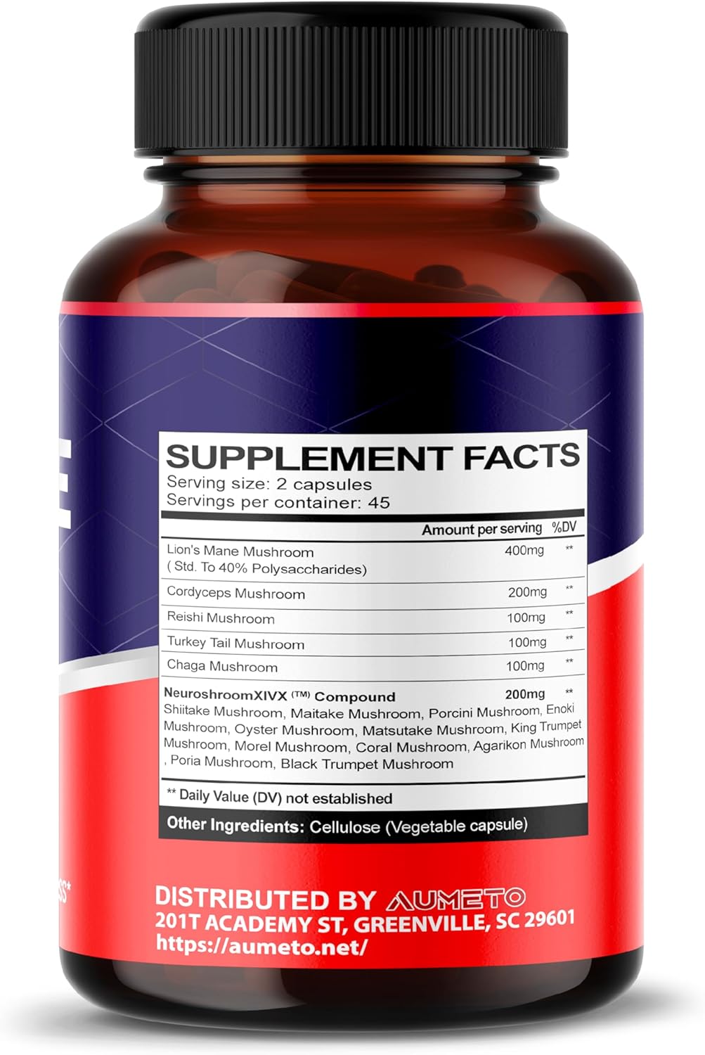 Lions Mane Supplement Capsules with Mushroom Complex - 18 in 1 Brain Supplement for Memory and Focus