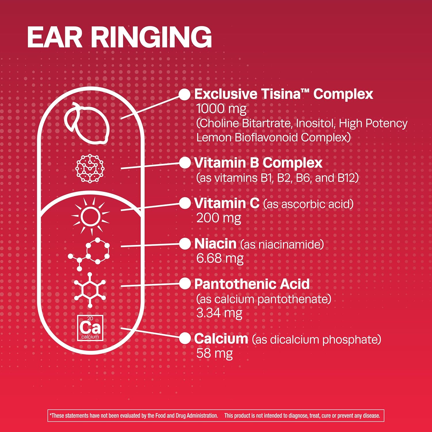 Lipo-Flavonoid Plus: Tinnitus Relief Caplets with Vitamin C for Ear Health