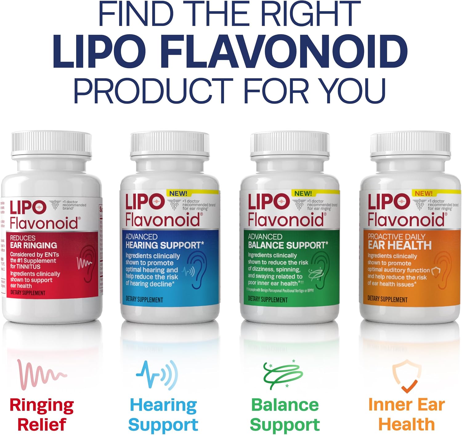 Lipo-Flavonoid Plus: Tinnitus Relief Caplets with Vitamin C for Ear Health