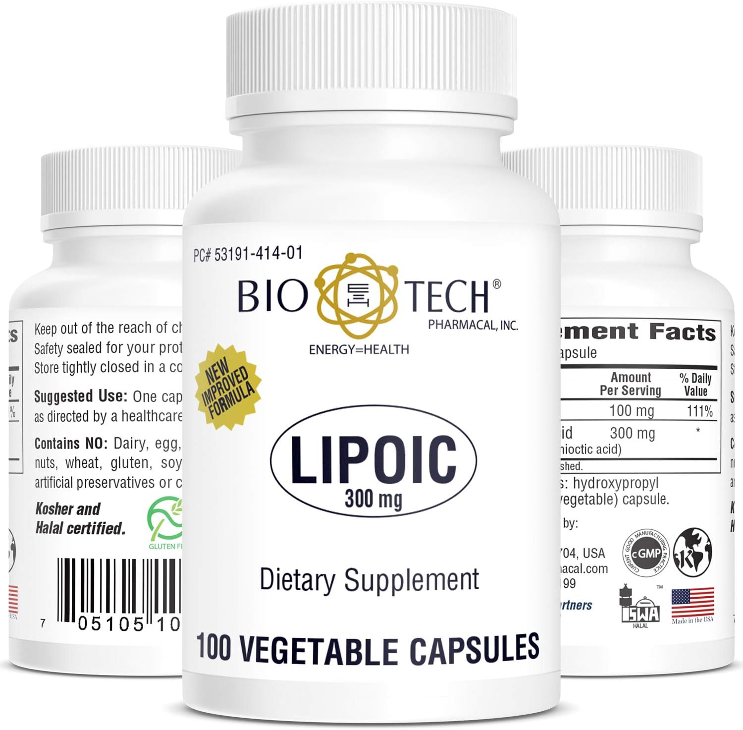 Lipoic Acid (300mg) Dietary Supplement - 100 Count by Bio-Tech Pharmacal