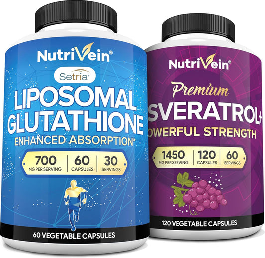 Liposomal Glutathione and Resveratrol Supplement Bundle for Enhanced Nutritional Support