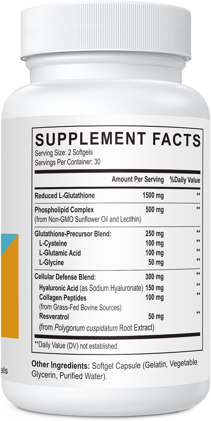 Liposomal Glutathione and Spermidine Supplements - Non-GMO Formula for Enhanced Cellular Health