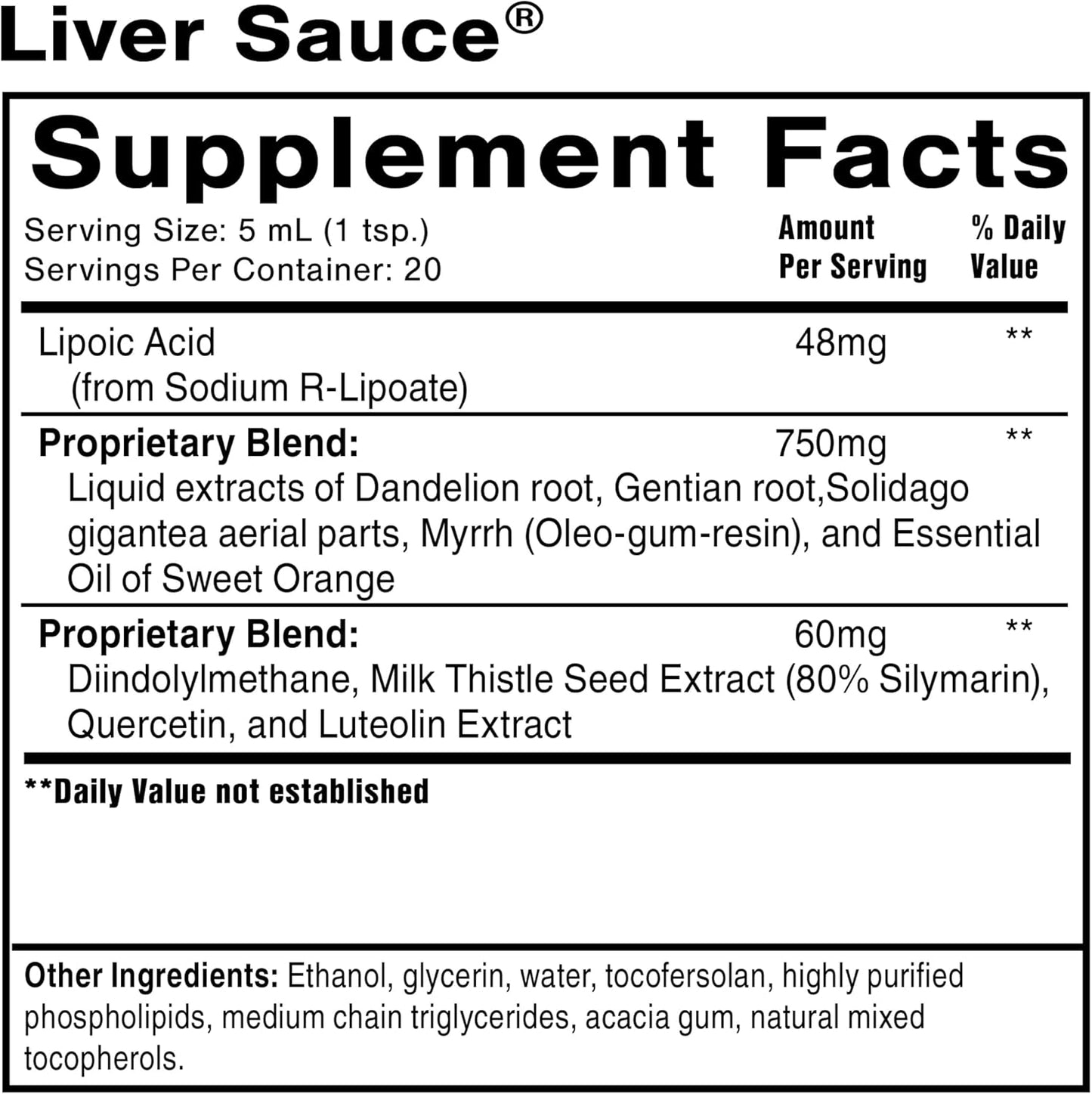 Liposomal Liver Detox Supplement with DIM, Quercetin, Lipoic Acid, Milk Thistle and Dandelion Root - Supports Bile & Toxin Flow - 100 ml