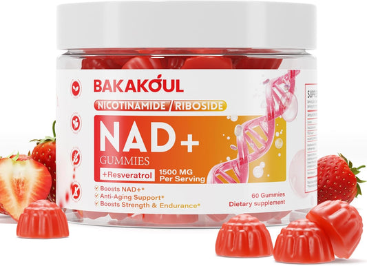 Liposomal NAD Gummies with Resveratrol & Quercetin - NAD+ Supplement for Men and Women, 60 Gummies