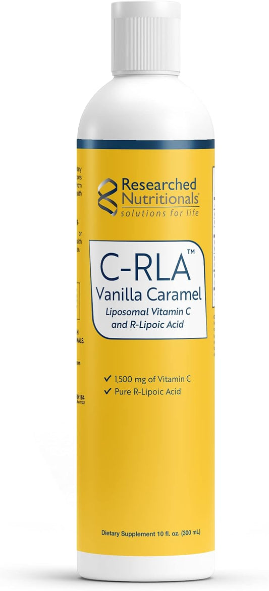 Liposomal Vitamin C with R Lipoic Acid for Detox Support - Vegan Vanilla Caramel Liquid (10 Fl Oz)