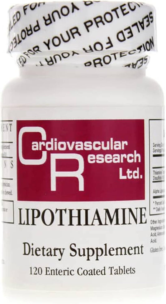 Lipothiamine B Supplement with Alpha Lipoic Acid - 120 Tablets for Cardiovascular Health - Vitamin B1 Formula