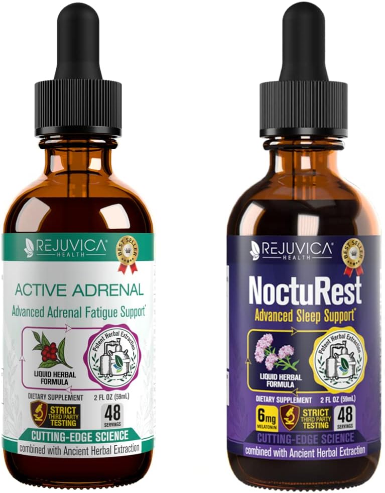 Liquid Adrenal + Sleep Support Supplement with Rhodiola, Hops & Ashwagandha - Enhanced Absorption for Stress Relief & Better Sleep