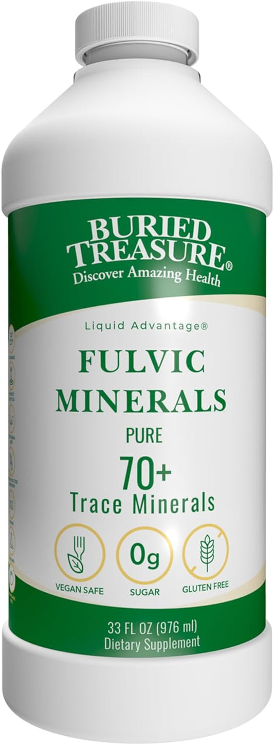 Liquid Advantage FULVIC MINERALS 33 oz Dietary Supplement - Pure Source of 70+ Trace Minerals for Health