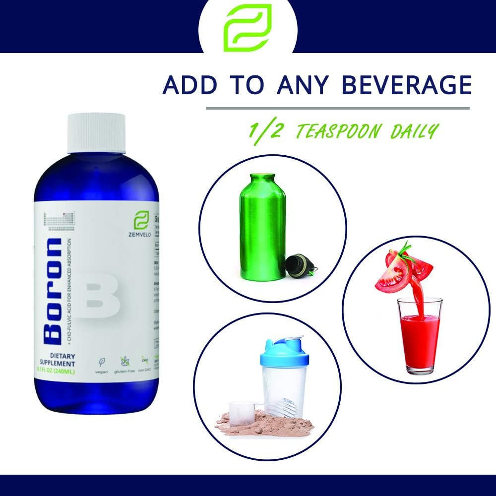 Liquid Boron Supplement | 96 Day Supply | Promotes Joint and Bone Health | Enhances Calcium and Magnesium Absorption