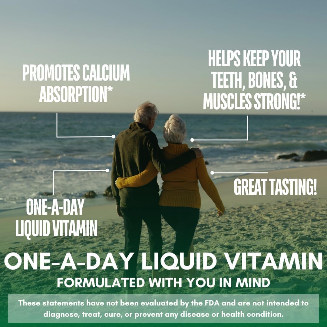 Liquid Calcium Magnesium Supplement for Strong Bones & Teeth | High Absorption Formula | 32 Fl Oz, 64 Servings