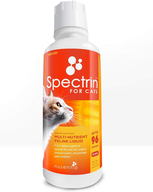 Liquid Cat Vitamins & Antioxidant Supplement - NUSENTIA Spectrin 16 OZ - 96 Doses