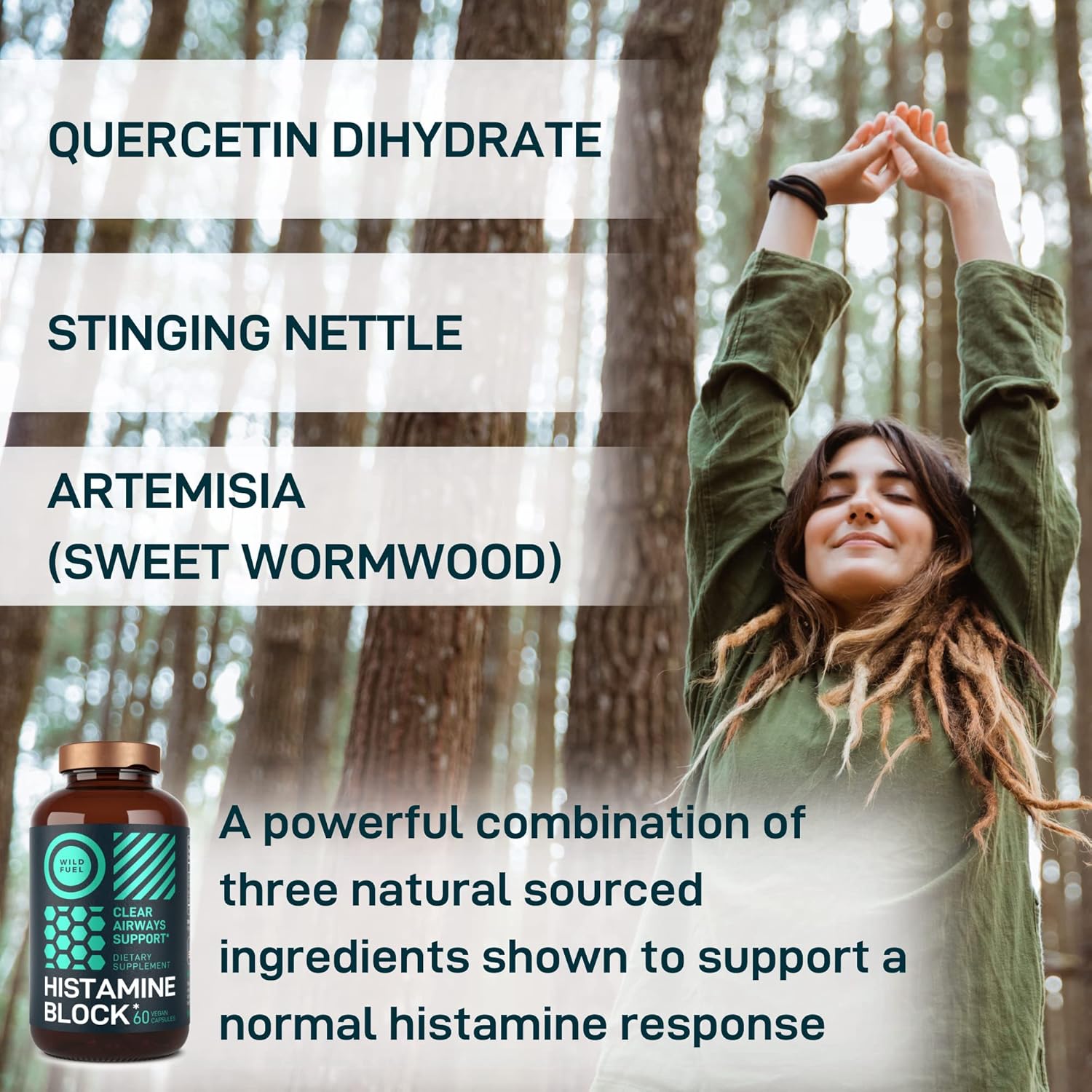 Liquid Chlorophyll and Spirulina Detox Bundle with Histamine Block for Health Support