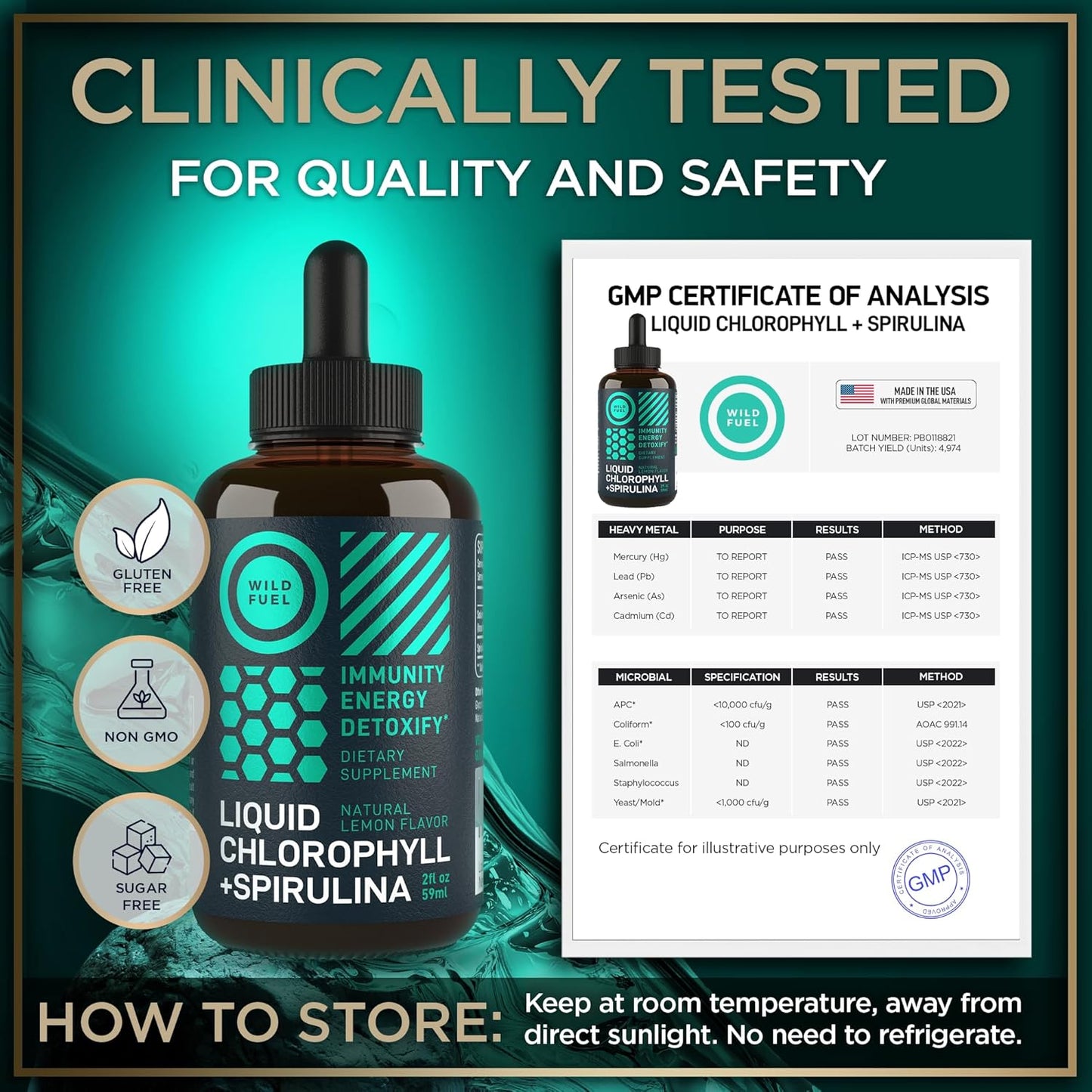 Liquid Chlorophyll and Spirulina Detox Bundle with Histamine Block for Health Support