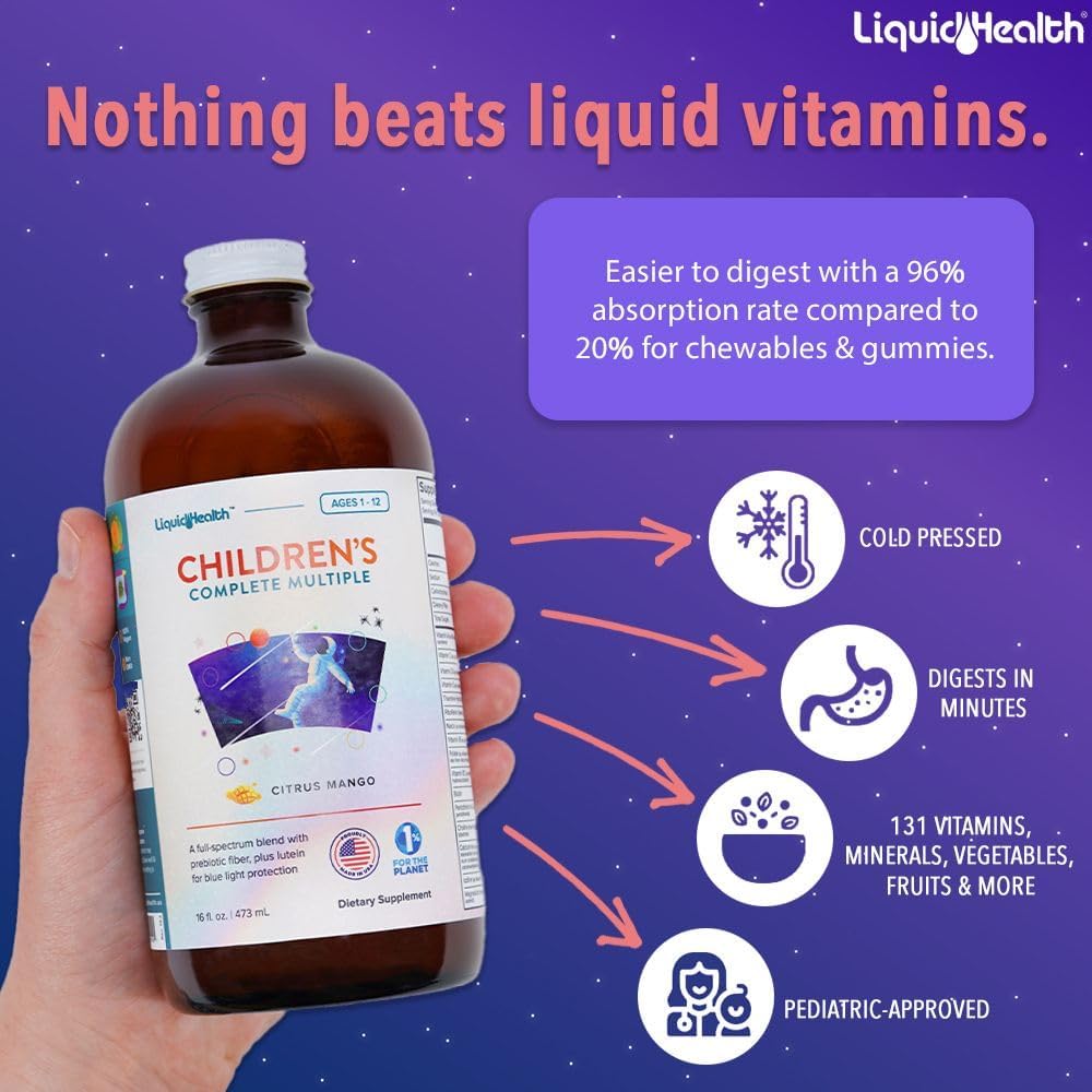Liquid Chlorophyll Drops & Children's Complete Multivitamin Bundle - Internal Deodorizer, Bad Breath Stopper, Immune Support - Vegan, Non-GMO
