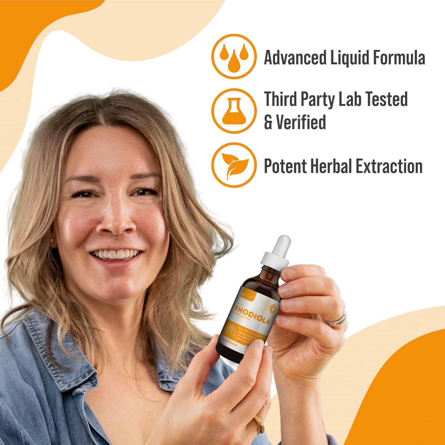 Liquid Energy & Stress Support with Rhodiola Root & Ginseng Root for Better Absorption by Rejuvica Health