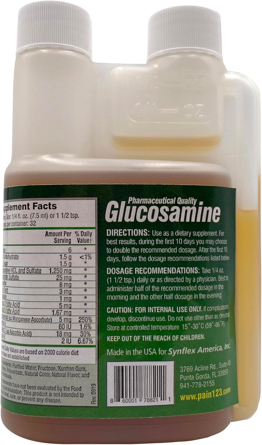 Liquid Glucosamine Chondroitin Supplement with Vitamins and Minerals - Joint and Cartilage Support Drink for Men and Women - Berry Flavor, 32 Day Supply