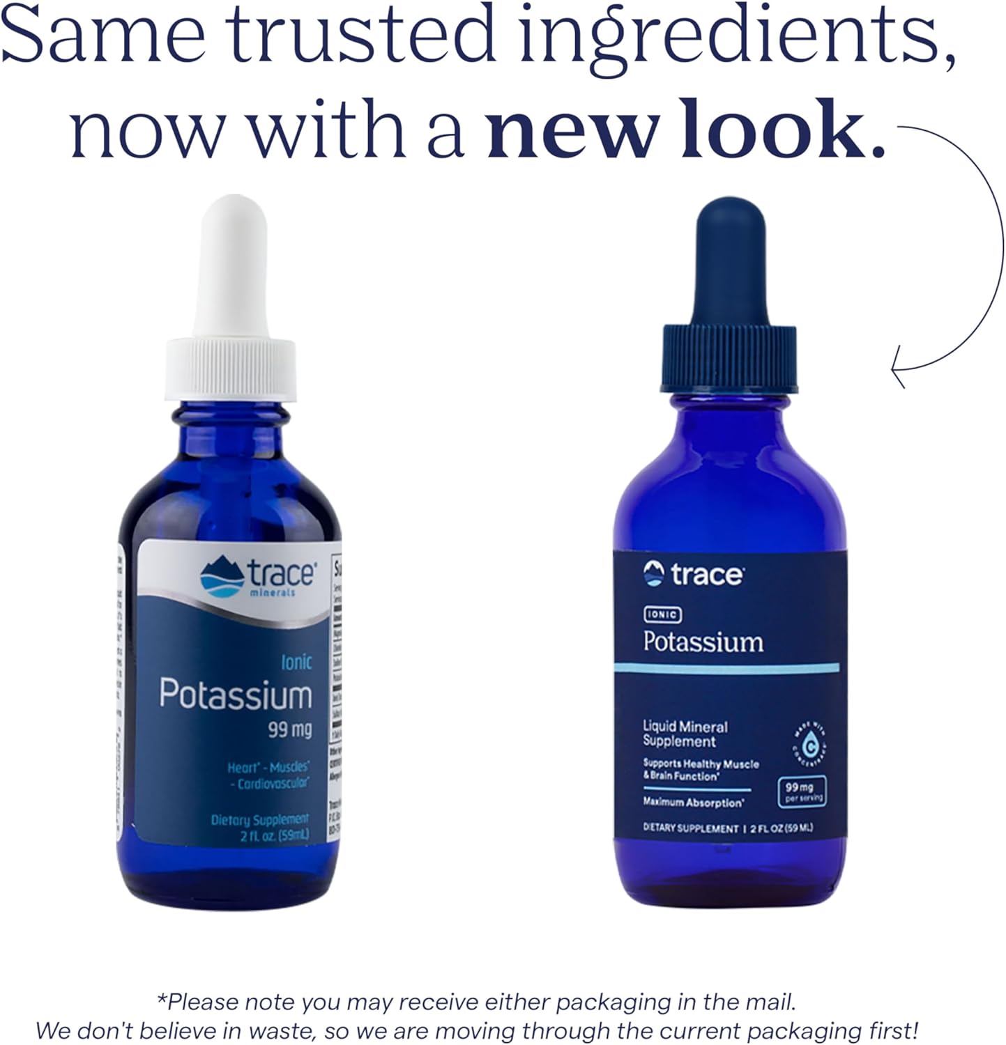 Liquid Ionic Potassium & Magnesium Supplement for Easy Absorption - Supports Brain & Muscle Function - Trace Minerals - 2 fl oz