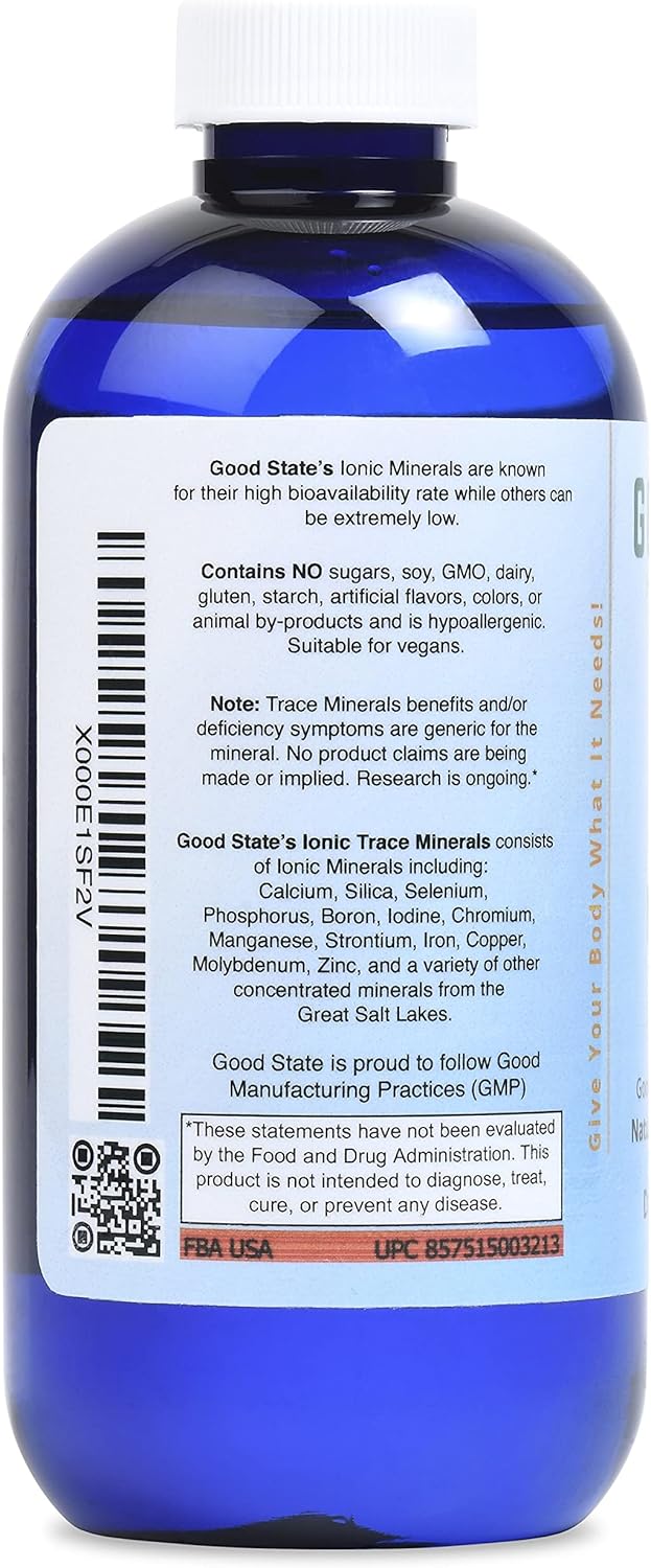 Liquid Ionic Trace Minerals - 96 Servings, 125 mg per Serving, 8 fl oz Bottle