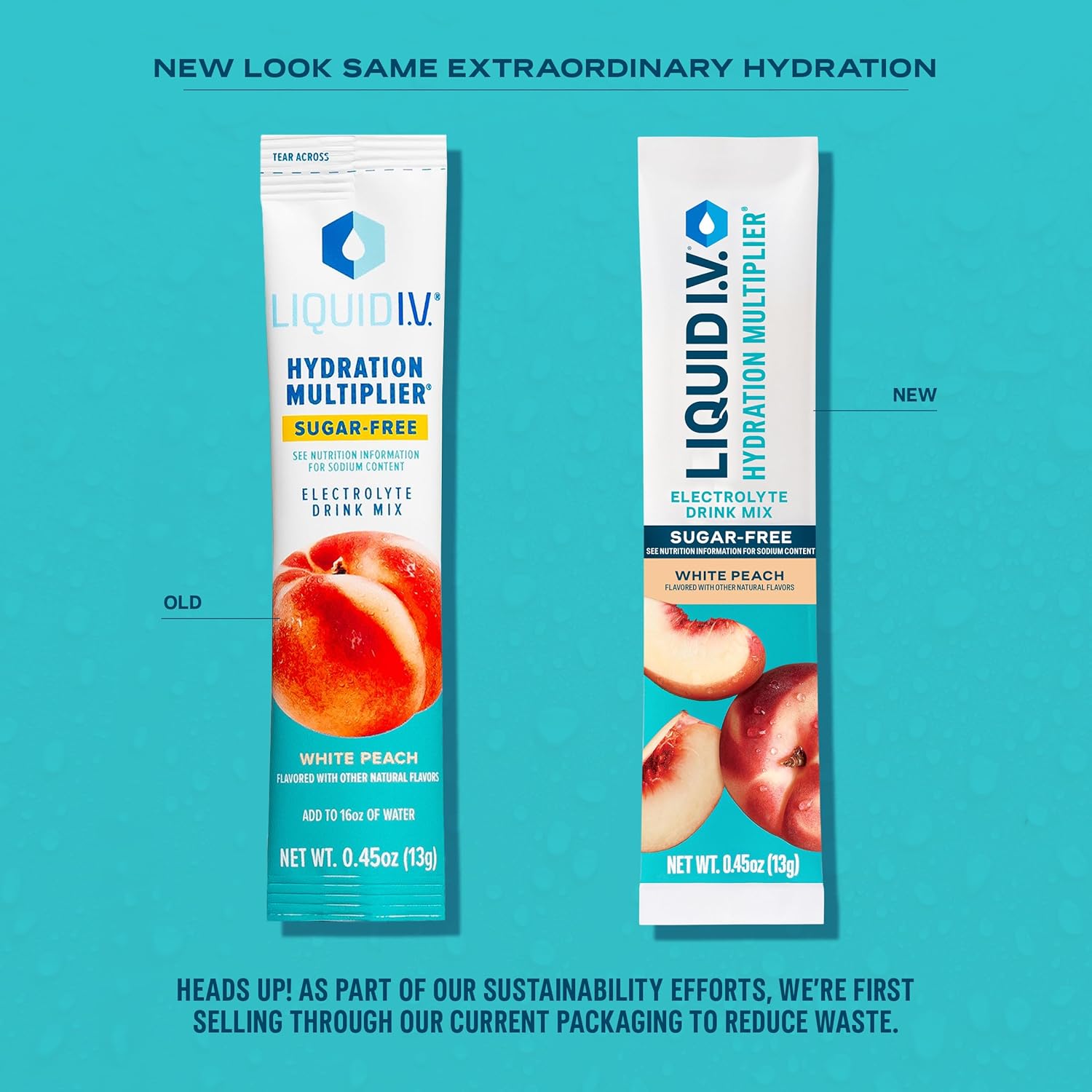 Liquid I.V.® Electrolyte Powder Drink Mix - White Peach Flavor, Sugar-Free | Hydration Multiplier | 1 Pack (14 Servings)