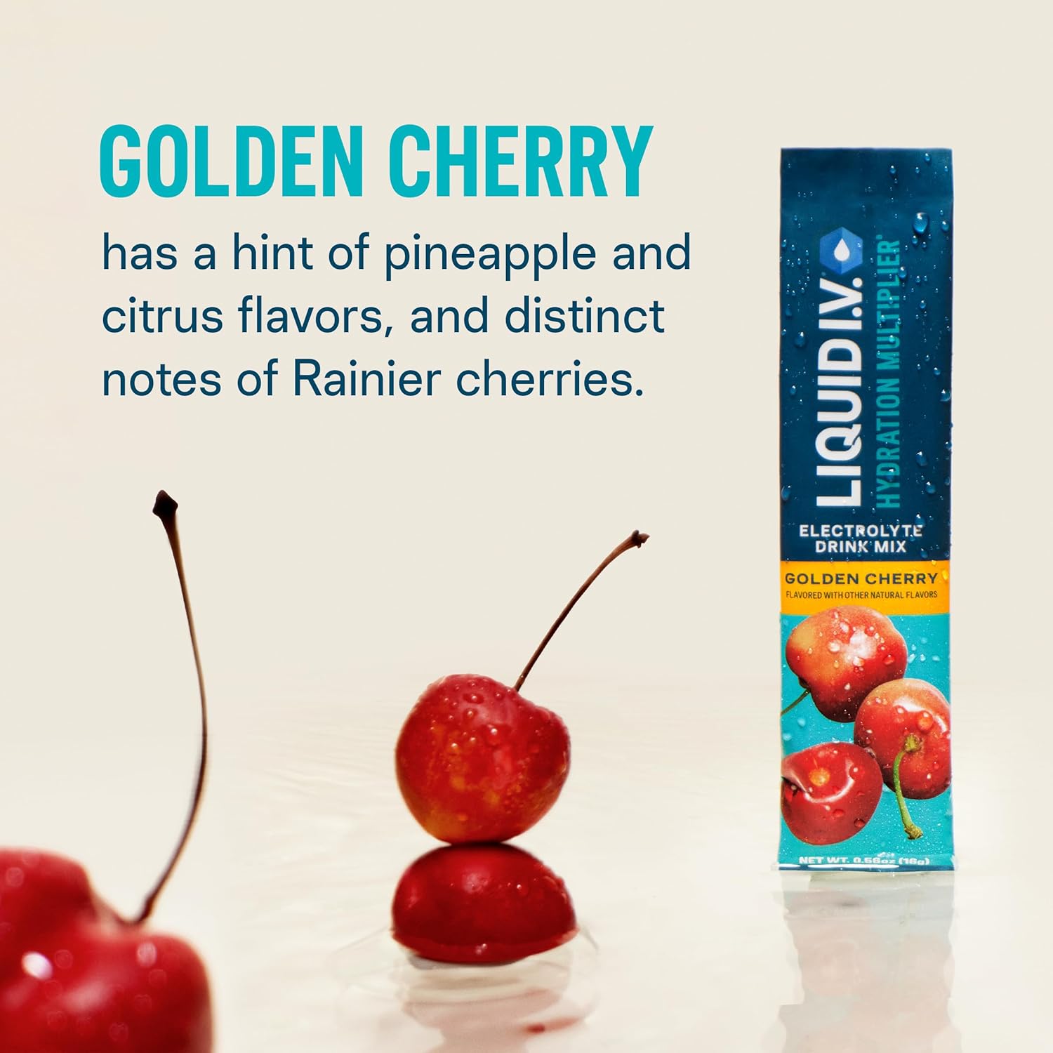 Liquid I.V.® Hydration Multiplier - Golden Cherry Flavor | Electrolyte Powder Drink Mix | 16 Servings