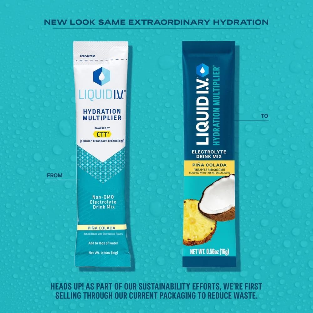 Liquid I.V.® Hydration Multiplier - Pina Colada Electrolyte Powder Drink Mix - 1 Pack (16 Servings)