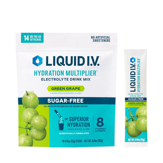 Liquid I.V.® Hydration Multiplier® Green Grape Sugar-Free Electrolyte Powder Drink Mix - 14 Servings