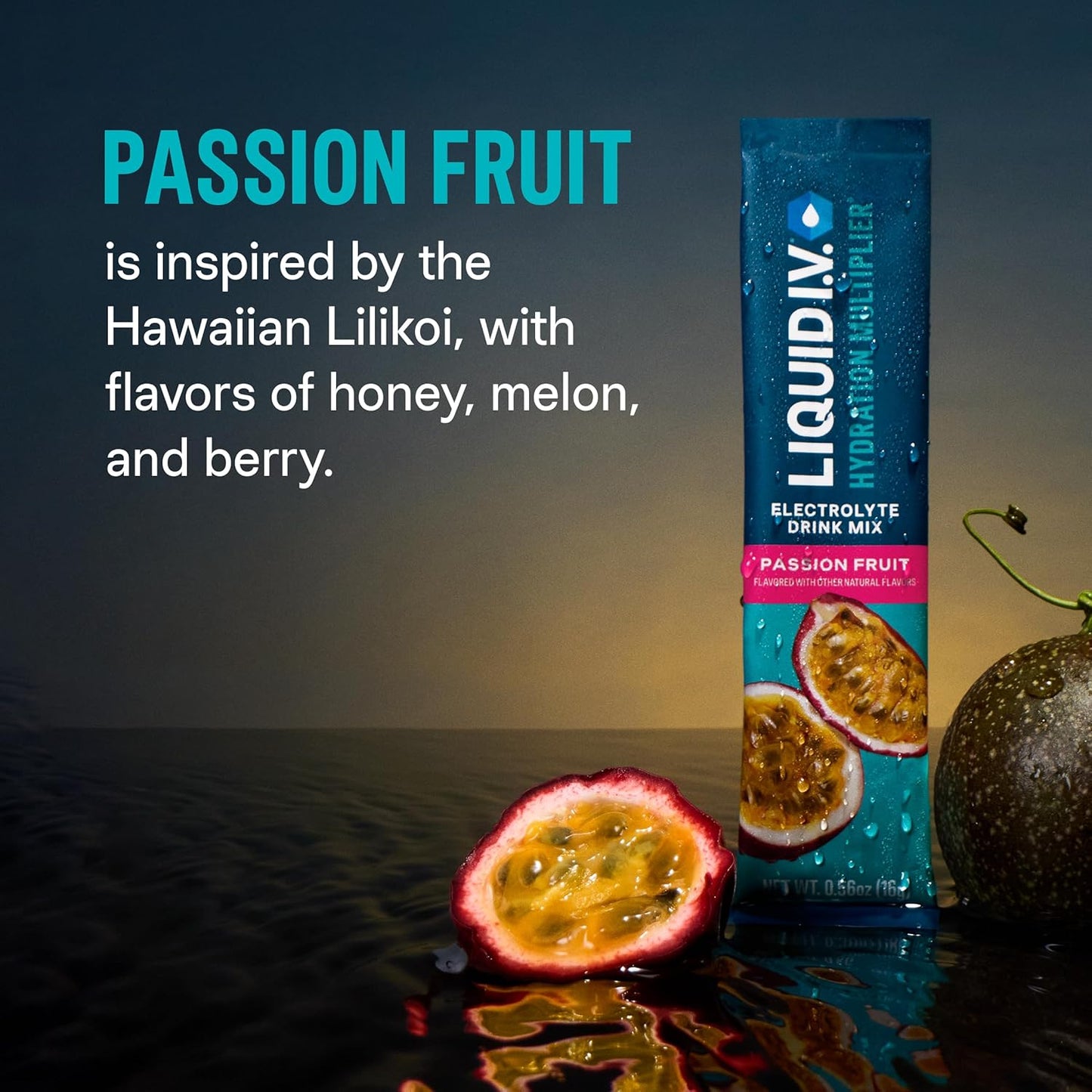 Liquid I.V.® Hydration Multiplier® Passion Fruit Powder Packets - Electrolyte Drink Mix Sticks - Non-GMO - 16 Servings x 12 Packs
