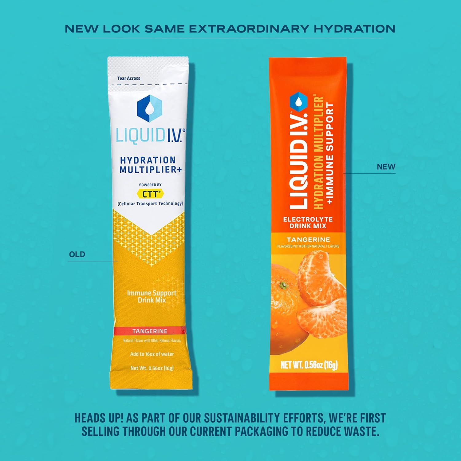 Liquid I.V.® Tangerine Hydration Multiplier with Immune Support - Electrolyte Powder Drink Mix - 3 Pack (42 Servings)