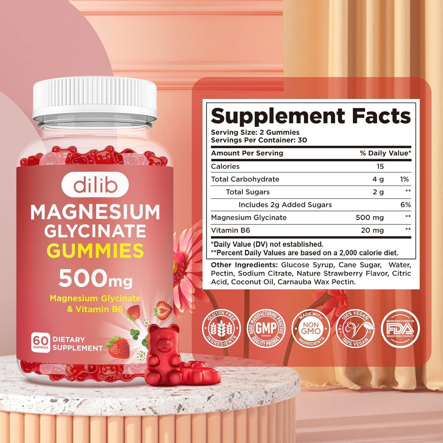 Liquid Magnesium Glycinate Citrate Malate Drops and Gummies Combo Pack