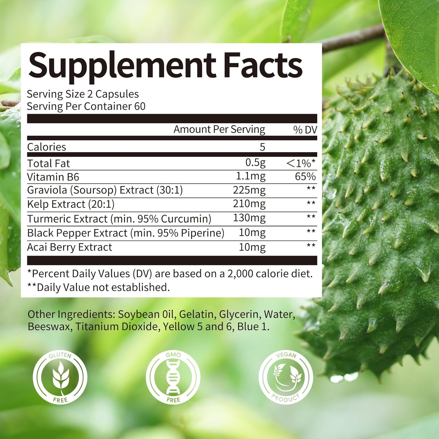 Liquid Trimethylglycine Drops with Soursop Graviola Capsules for Enhanced Health Support