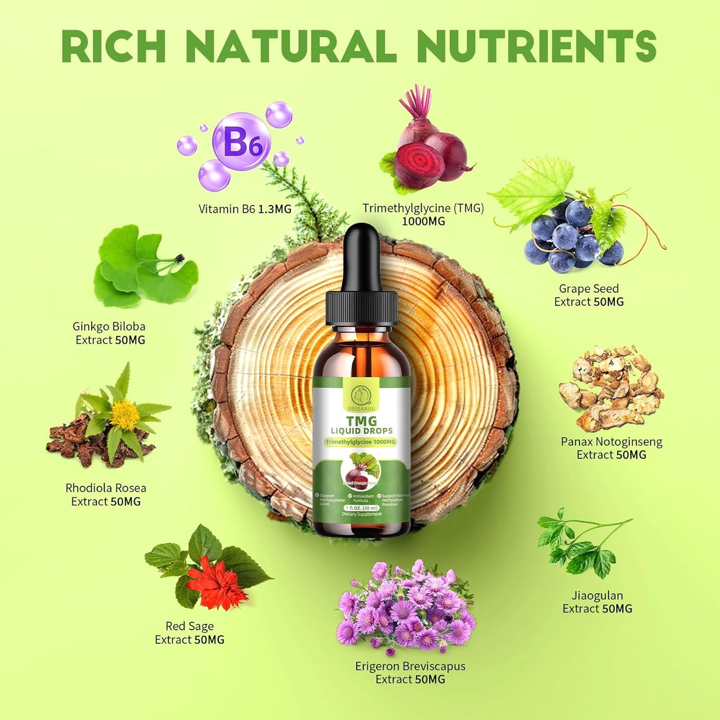 Liquid Trimethylglycine Supplement Drops with Shilajit Capsules and Sea Moss for Enhanced Health