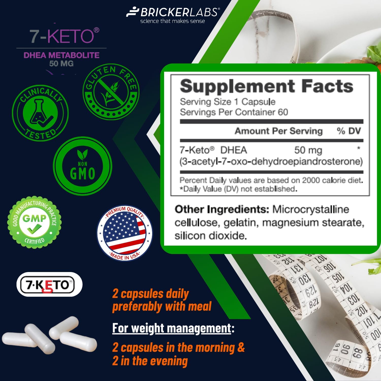 Liquid Vitamin B-12 with 7-Keto DHEA Metabolite 50 mg - Energy and Weight Management Supplement Bundle for Active Life