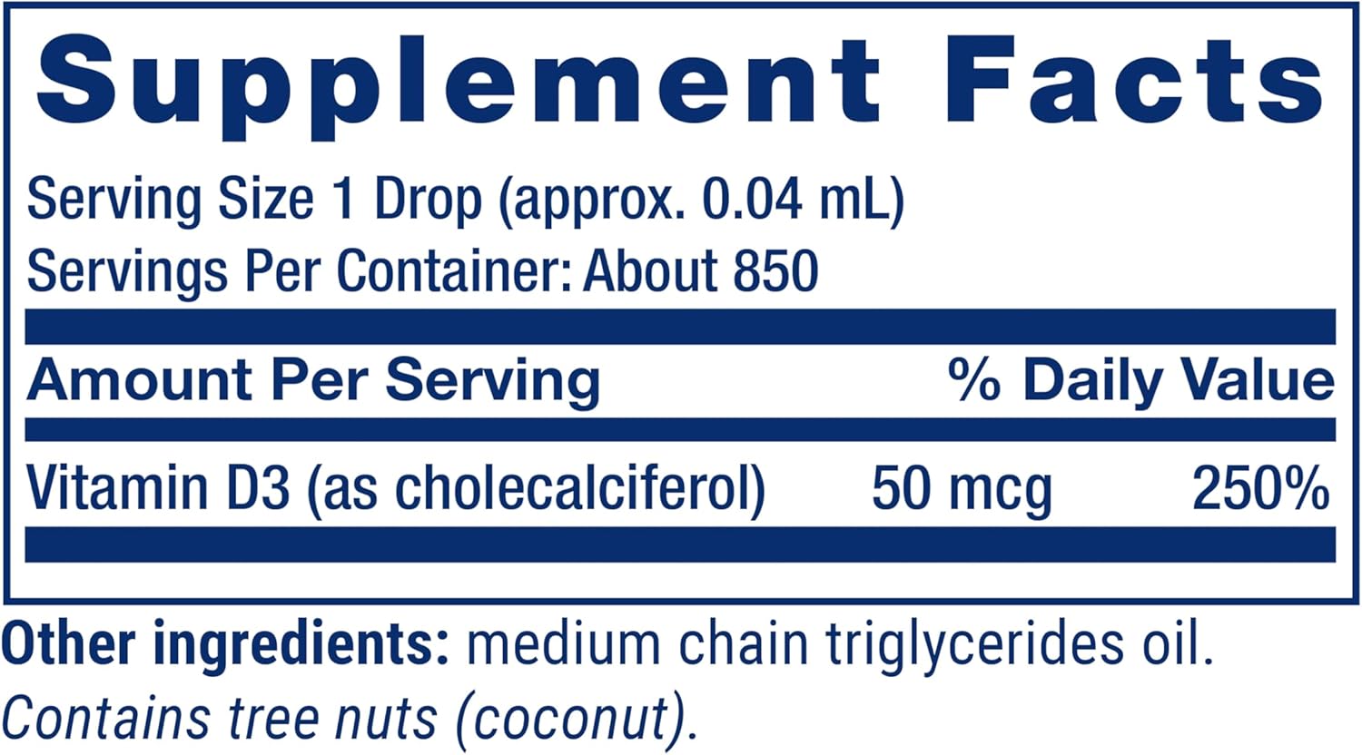 Liquid Vitamin D3 2000 IU for Immune System & Bone Health, Whole-Body Support, Unflavored, Gluten-Free, Non-GMO - 29.57 ml