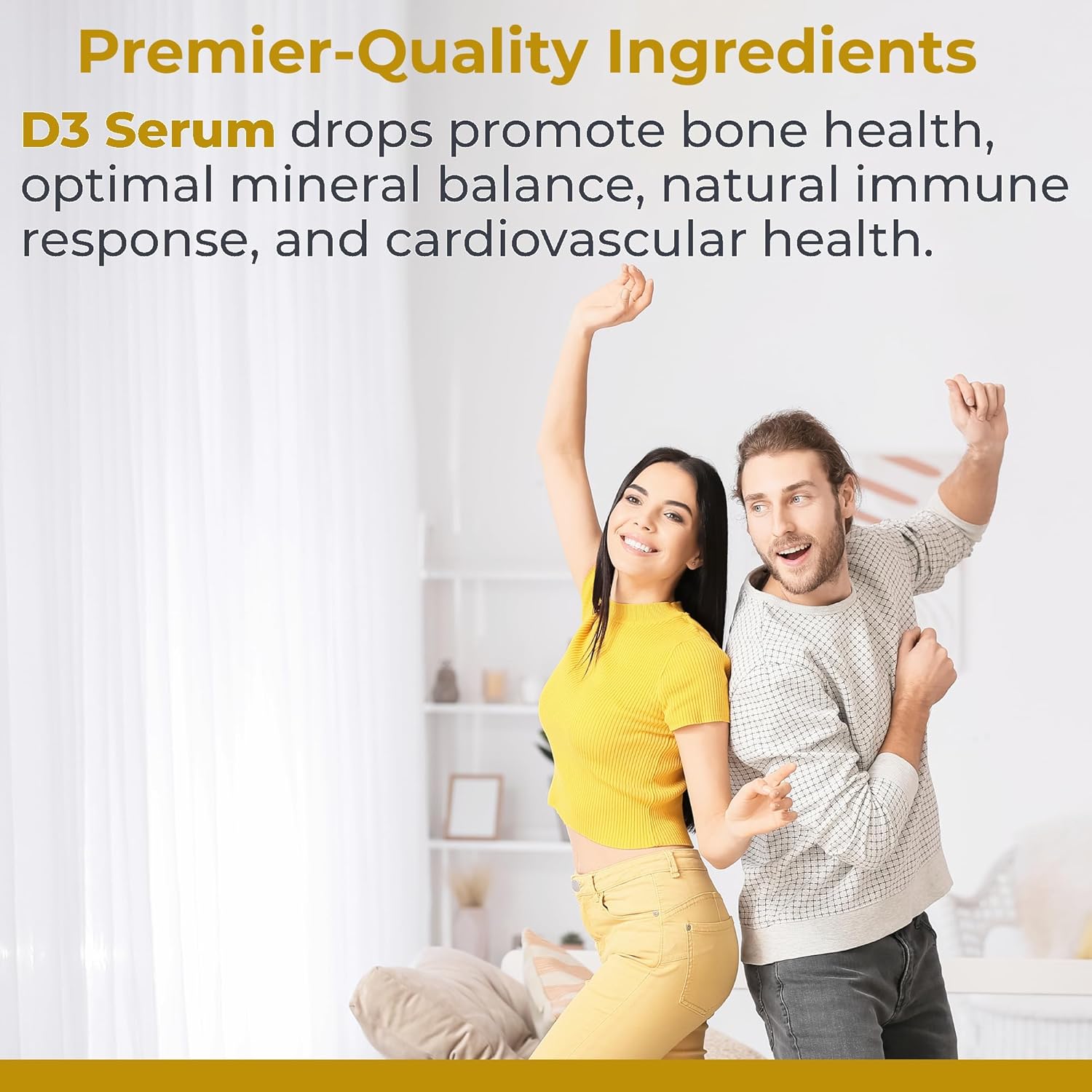 Liquid Vitamin D3 5000 IU Serum for Adults - Sublingual Vitamin D Oil Drops - Premier Research Labs - 0.43 fl oz