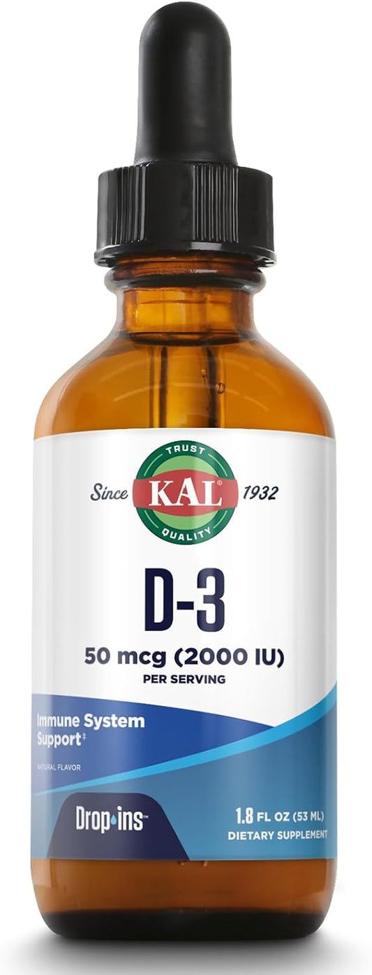 Liquid Vitamin D3 Drops for Bone Strength & Immune Support - 2000 IU (50 mcg) Vegetarian Supplement - 1.8oz Bottle, 60-Day Guarantee