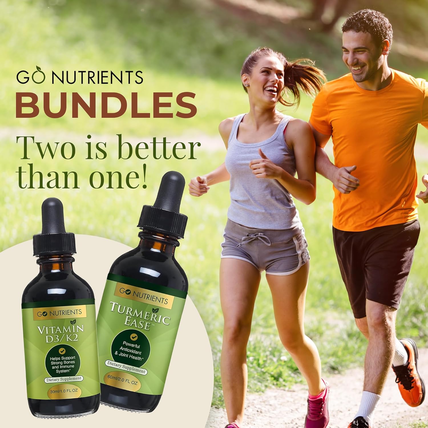 Liquid Vitamin D3 with K2 Drops & Turmeric Extract - Easy-to-Take Health Supplement with Black Pepper & Ginger
