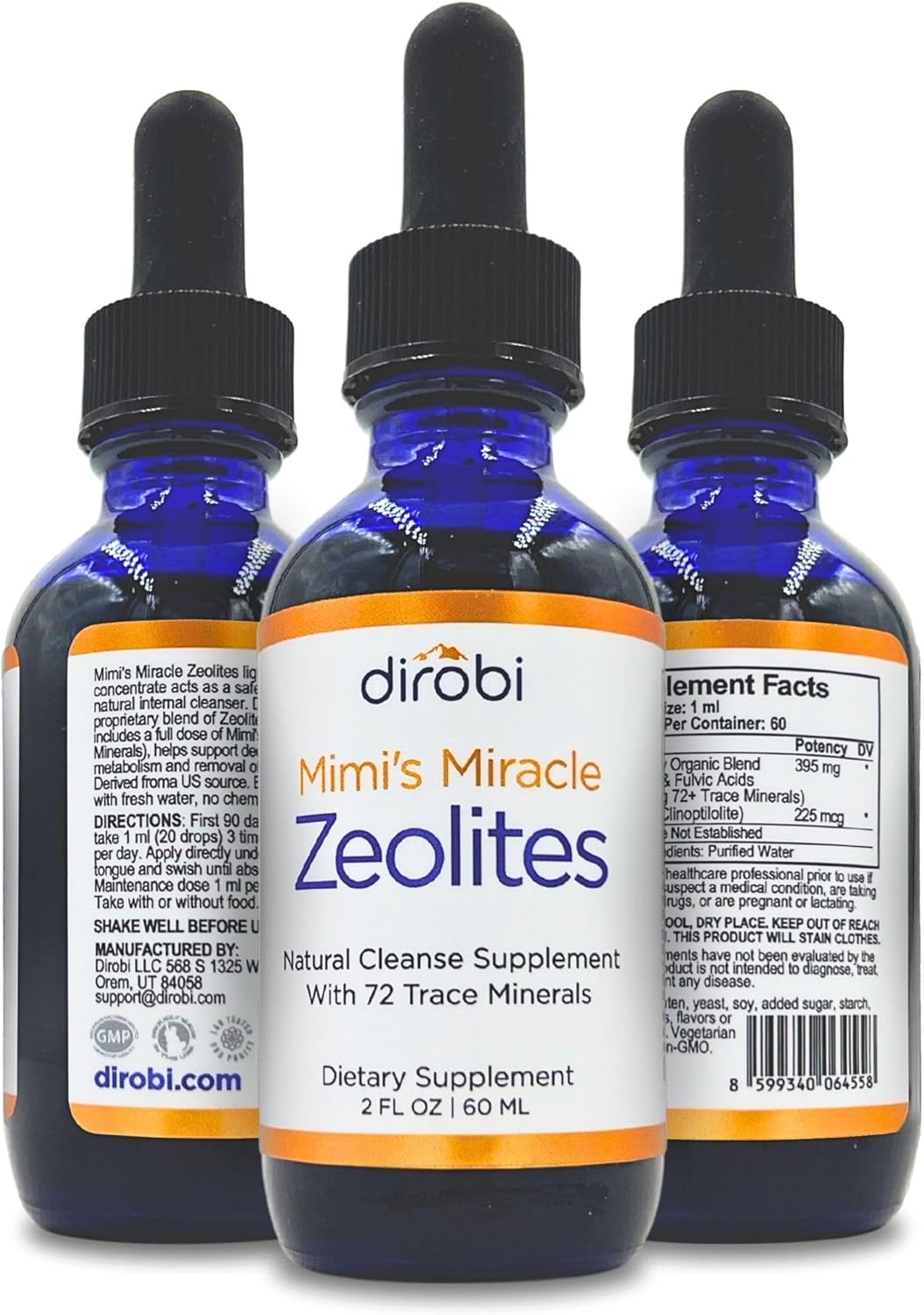 Liquid Zeolite Supplement with 70 Trace Minerals for Cell Restoration - Supports Immune Health - 2 oz Bottle