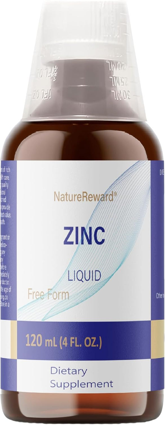 Liquid Zinc Supplement for Immune Health & Metabolism - Organic, Alcohol-Free, Antioxidant - 60 Servings, Gluten-Free, Non-GMO, Vegan, Paleo - 4 FL OZ