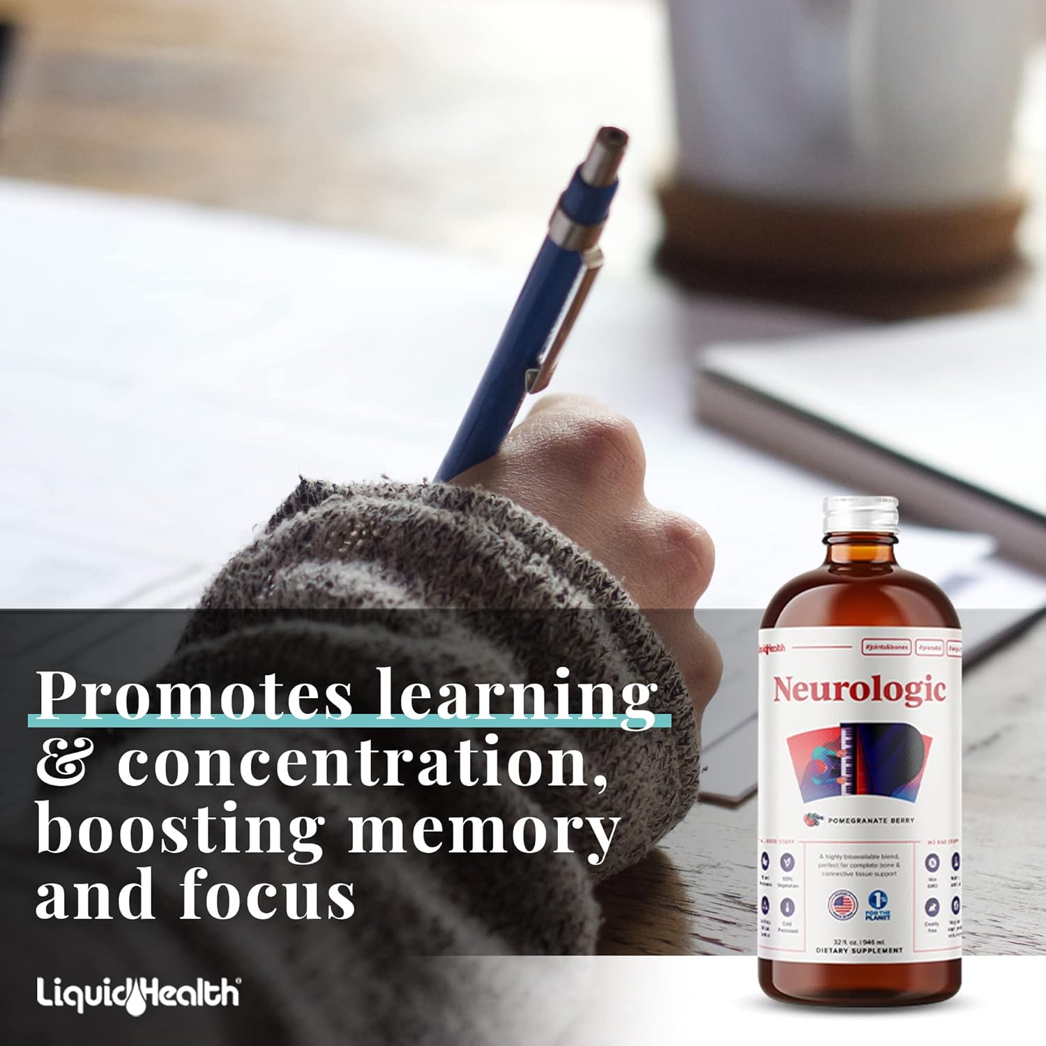 LiquidHealth Kids Liquid Multivitamin with Brain Boosting Neurologic Supplements