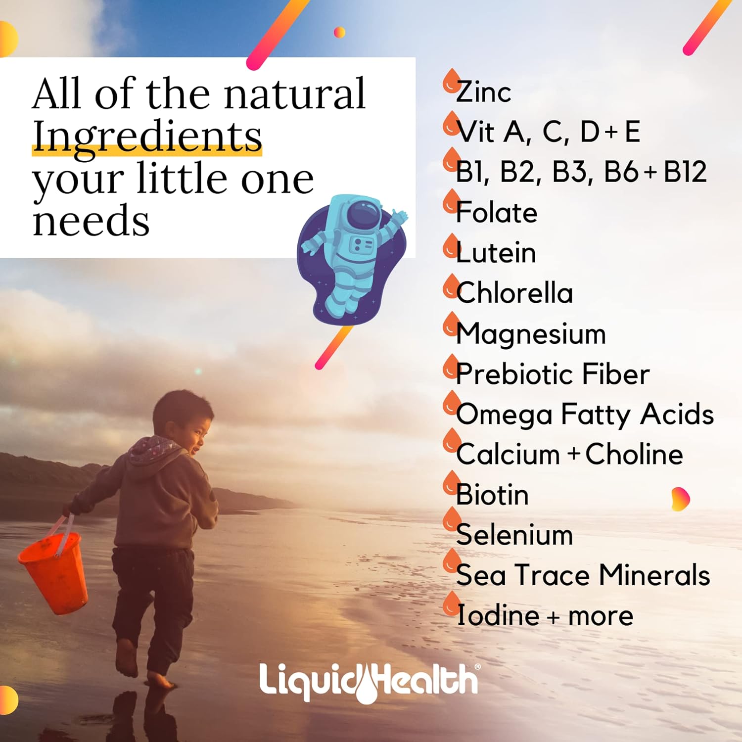LiquidHealth Kids Liquid Multivitamin with Brain Boosting Neurologic Supplements