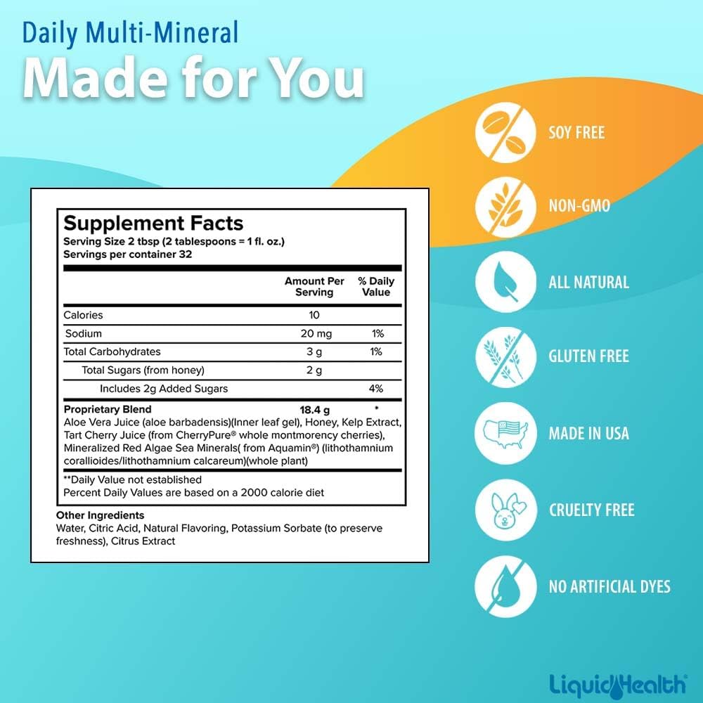 LiquidHealth Optimum Joint Glucosamine Chondroitin & Multi Mineral Liquid Bundle - Sea Trace Minerals, Bone & Joint Health, Immune Support - Men & Women, Vegan, Non-GMO