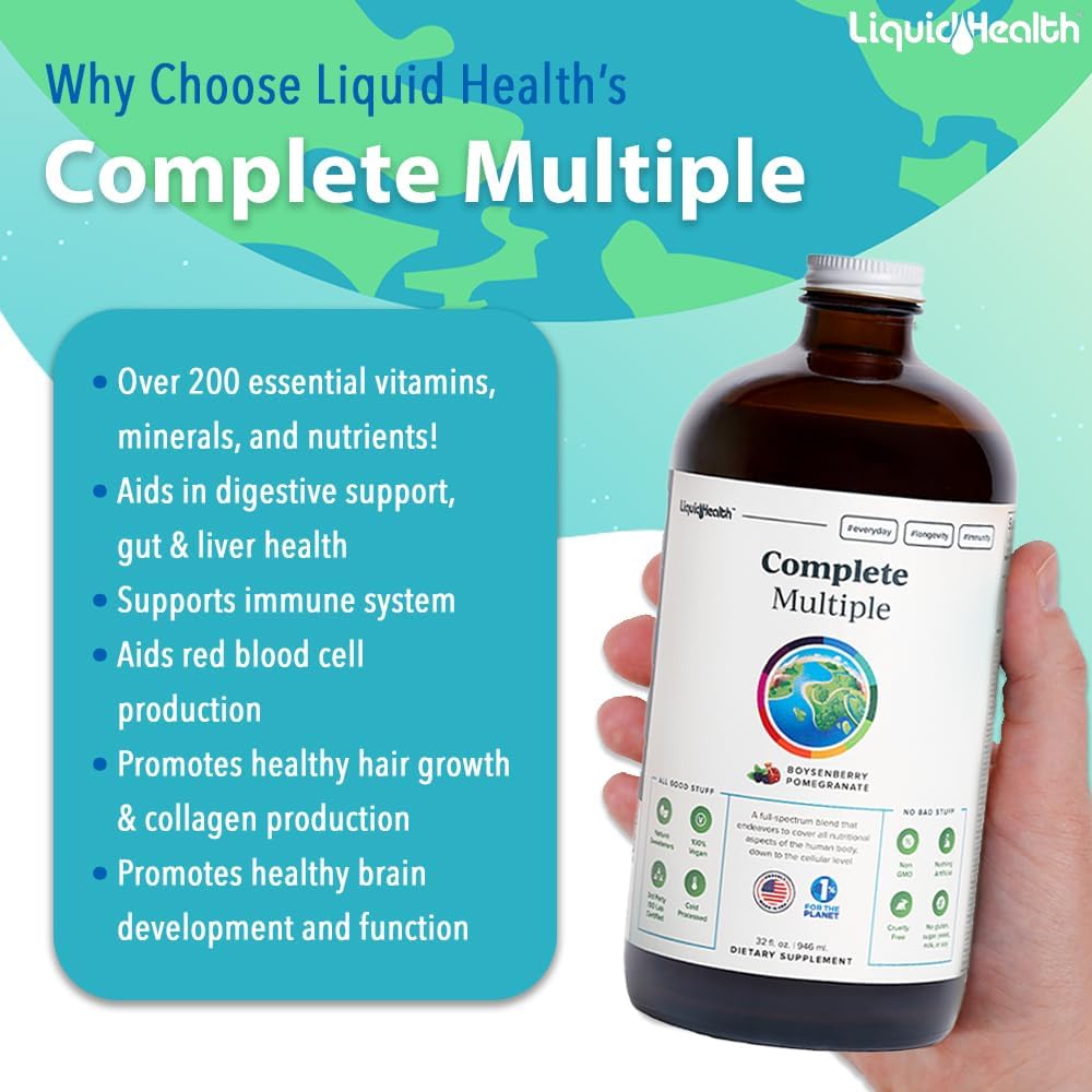 LIQUIDHEALTH Optimum Joint Glucosamine Chondroitin & Multivitamin Bundle - Immune & Bone Support for Men & Women, Whole Foods, Vegan, Non-GMO