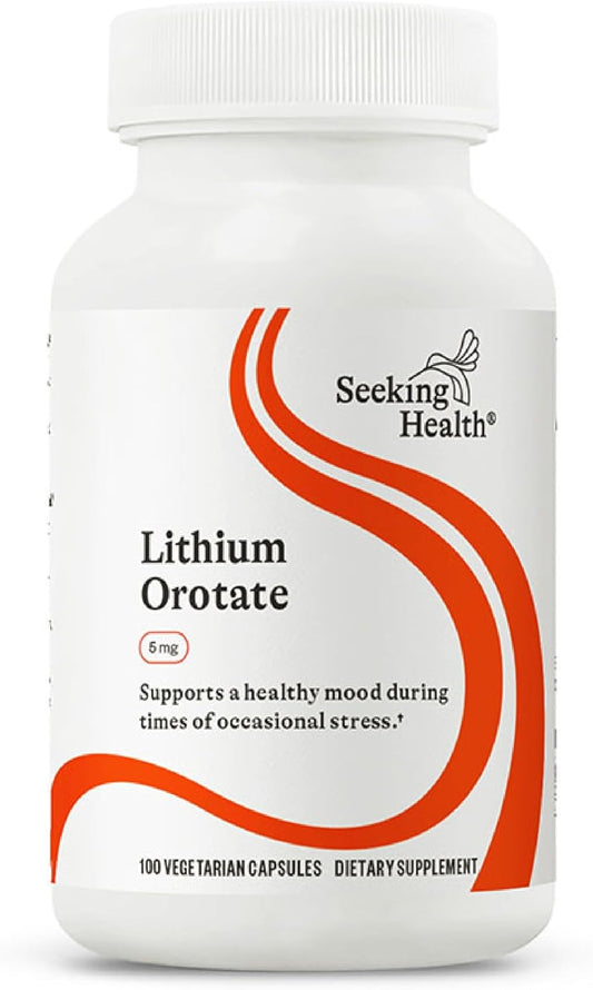 Lithium Orotate Supplement for Brain Health & Memory Support - Non-GMO, Gluten-Free Formula - 5 mg, 100 Capsules