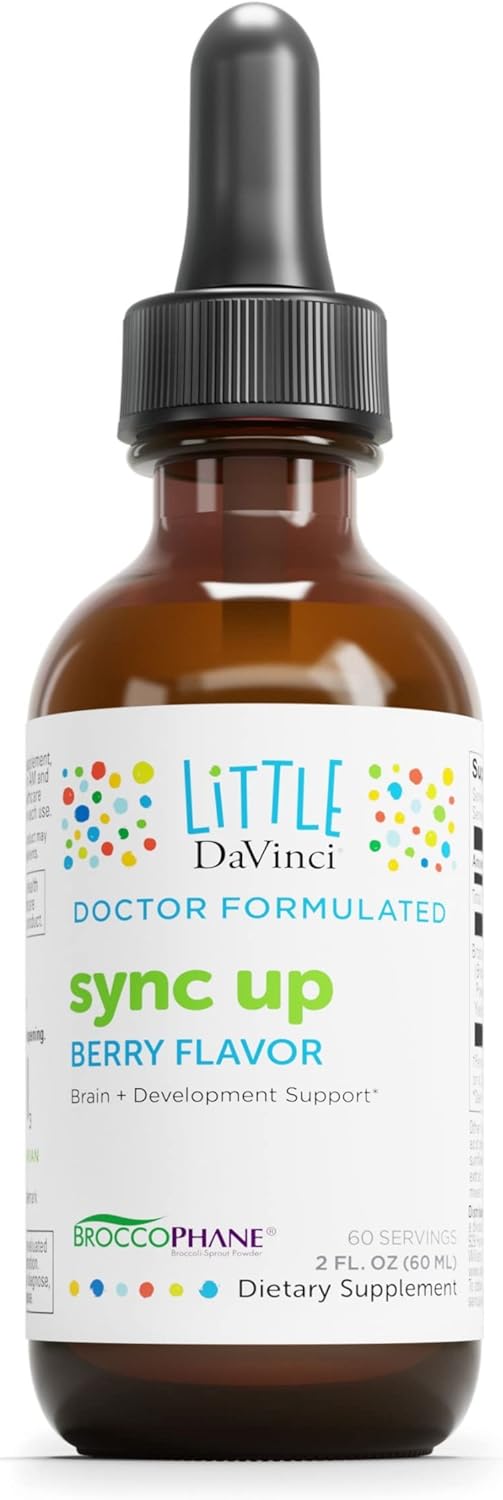 Little DaVinci Berry Flavored Sulforaphane Supplement - Supports Brain, Immune, & Nervous System - 2 Fl Oz - 60 Servings