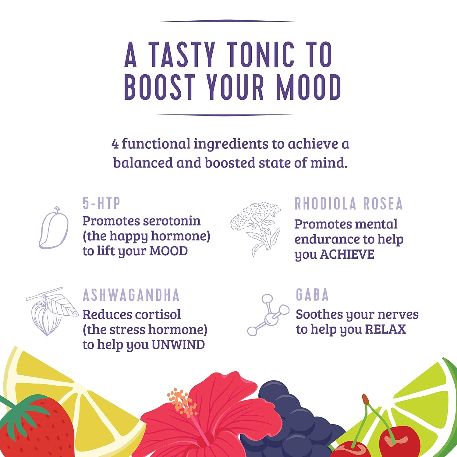 LiveKowa Kowa Mood Boost Variety Pack - 10 Calorie Adaptogen Drink, Zero Sugar & Caffeine-Free - 12 fl oz (Pack of 12)