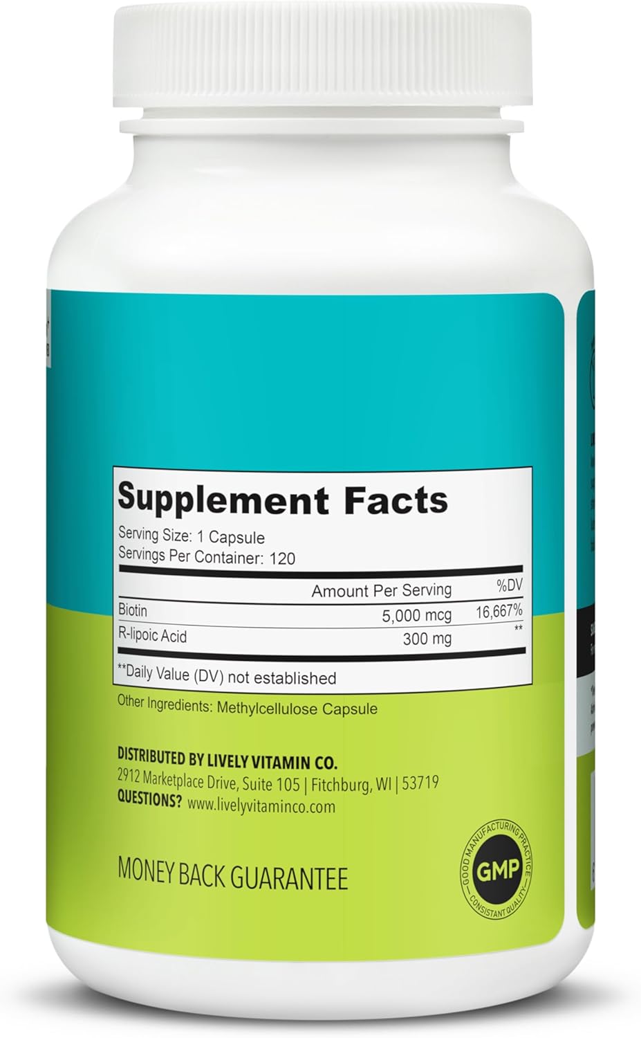 Lively Vitamin Co. Perfect Ten Anti-Aging Antioxidant Supplement 120 Capsules with Biotin, Lipoic Acid for Healthy Hair, Skin & Nails, Energy Boost, Sharper Brain Function, Stronger Immunity