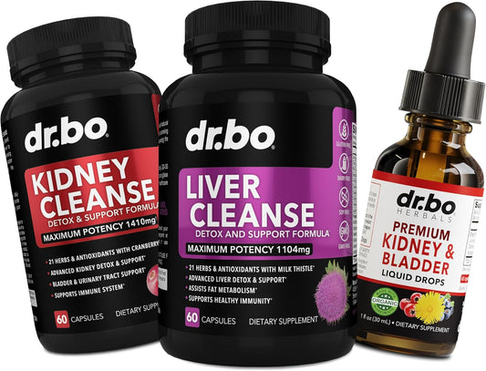 Liver and Kidney Cleanse Drops - Detox Support Supplement with Milk Thistle and Dandelion - Bladder and Renal Health Vitamins - BoostGo Australia