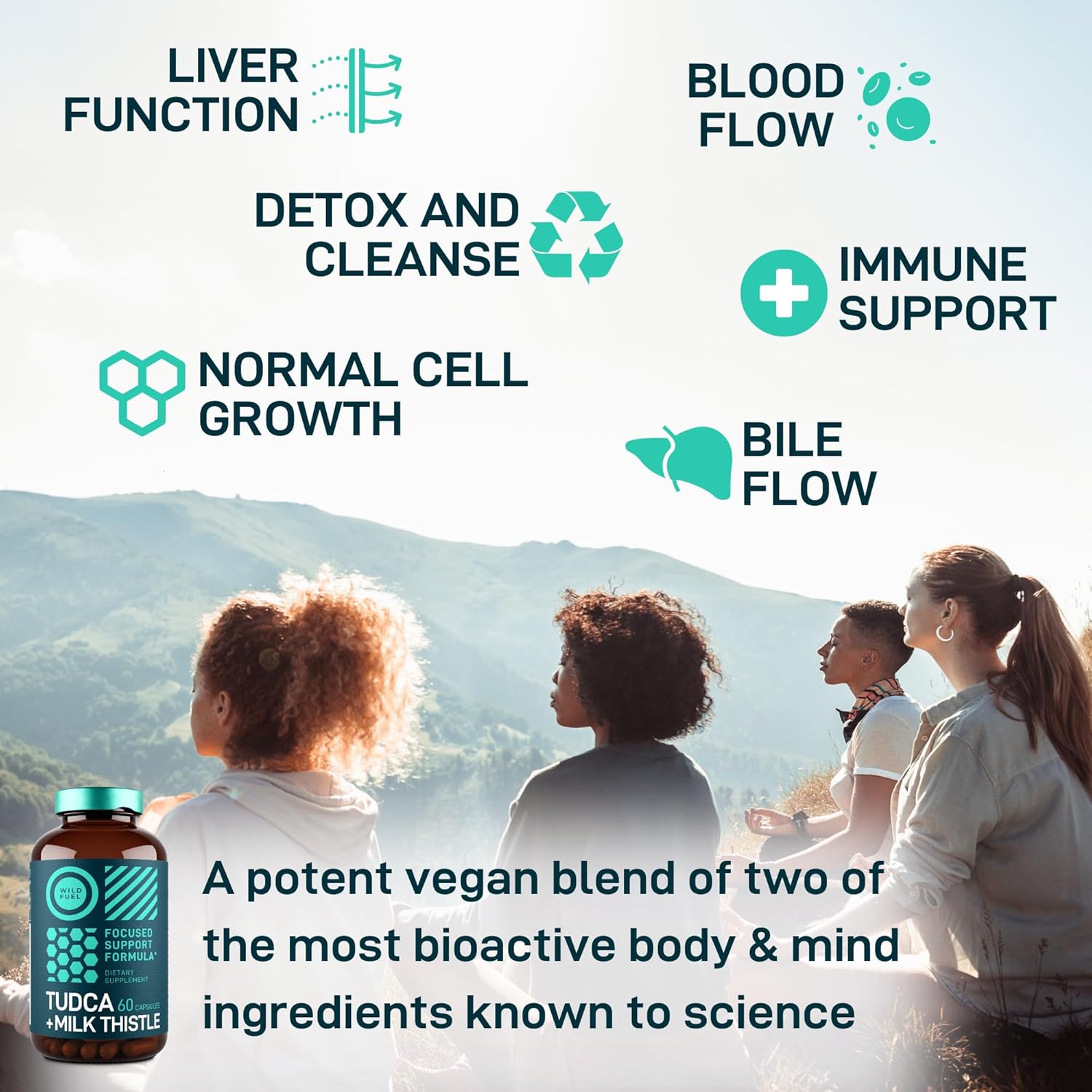 Liver Cleanse Bundle: WILD FUEL Tudca with Milk Thistle, Vegan Probiotic, and B12 Supplement for Gut Health